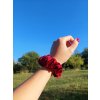 Vínová hedvábná scrunchie gumička normální