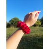 Malinová hedvábná scrunchie gumička normální