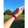 Malinová hedvábná scrunchie gumička mini
