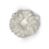 Bílá hedvábná normální scrunchie gumička
