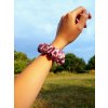 Starorůžová hedvábná scrunchie gumička normální
