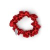 Červená hedvábná scrunchie gumička mini