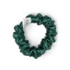 Zelená hedvábná scrunchie gumička mini