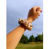 Béžová hedvábná scrunchie gumička normální