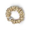 Béžová hedvábná scrunchie gumička mini