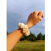 Champagne hedvábná scrunchie gumička