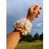 Champagne hedvábná scrunchie gumička normální