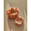 Peach fuzz hedvábná scrunchie gumička mini, normální