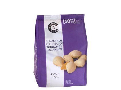 almendras rellenas de cacahuete