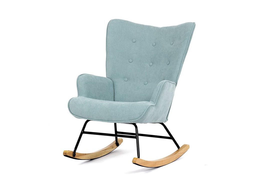 BONTEC Hojdacie kreslo, modrá, látka, AK-371 BLUE2 (Farba Modrá)