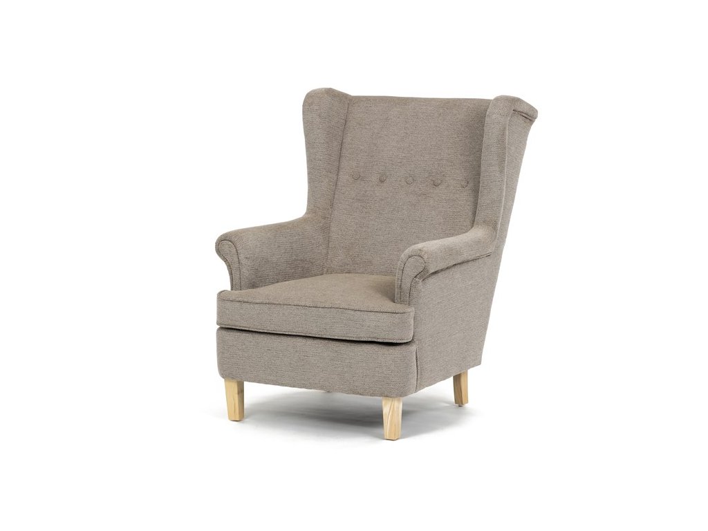 BONTEC Kreslo ušiak, béžová látka, AK-388 BGE2 (Farba Čierna)