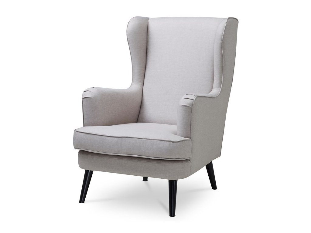 BONTEC Kreslo ušiak, krémová látka, AK-A1318 CRM2 (Farba Krémová)