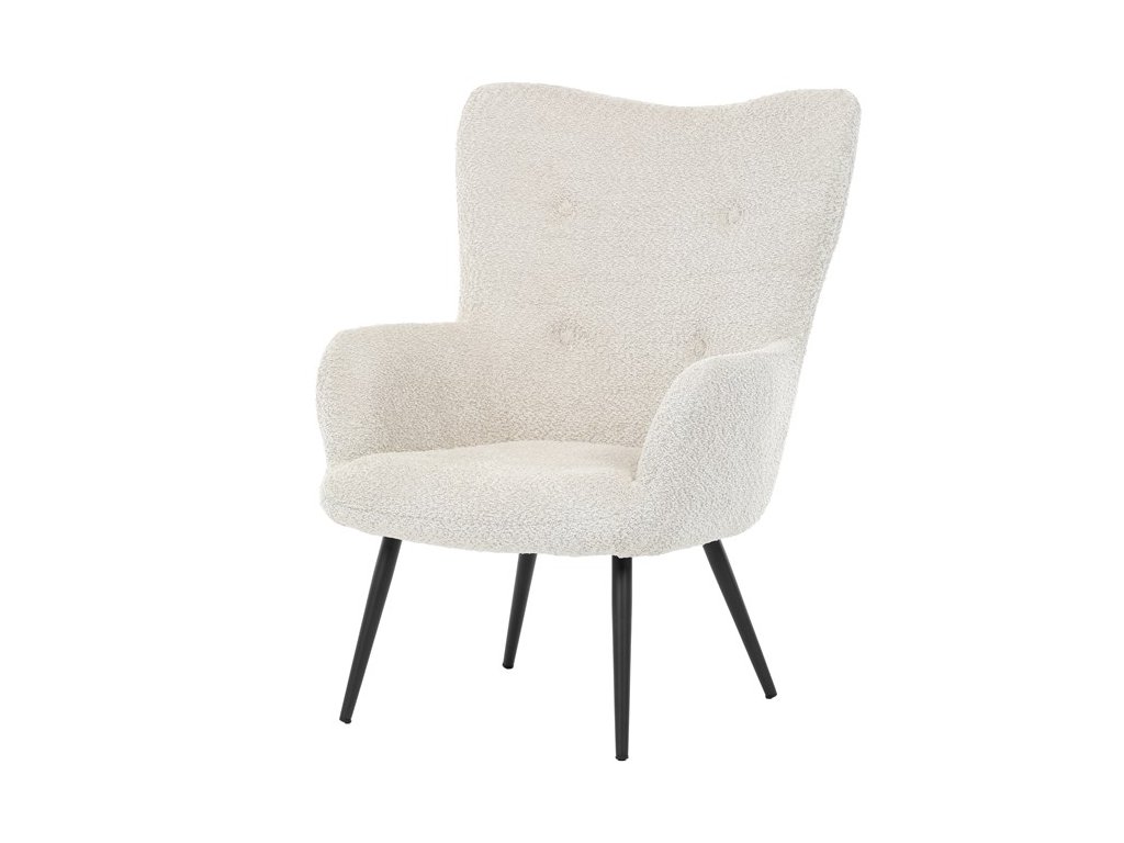 BONTEC Kreslo ušiak, béžová látka, AK-W1206 CRM2 (Farba Béžová)