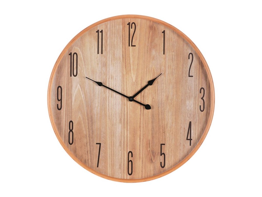 BONTEC Hodiny nástenné - MDF s dreveným rámom, 53 cm (Farba Hnedá)