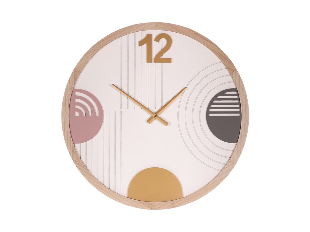 BONTEC Hodiny nástenné - biele, iba s číslom 12, MDF, 60 cm (Farba Biela)