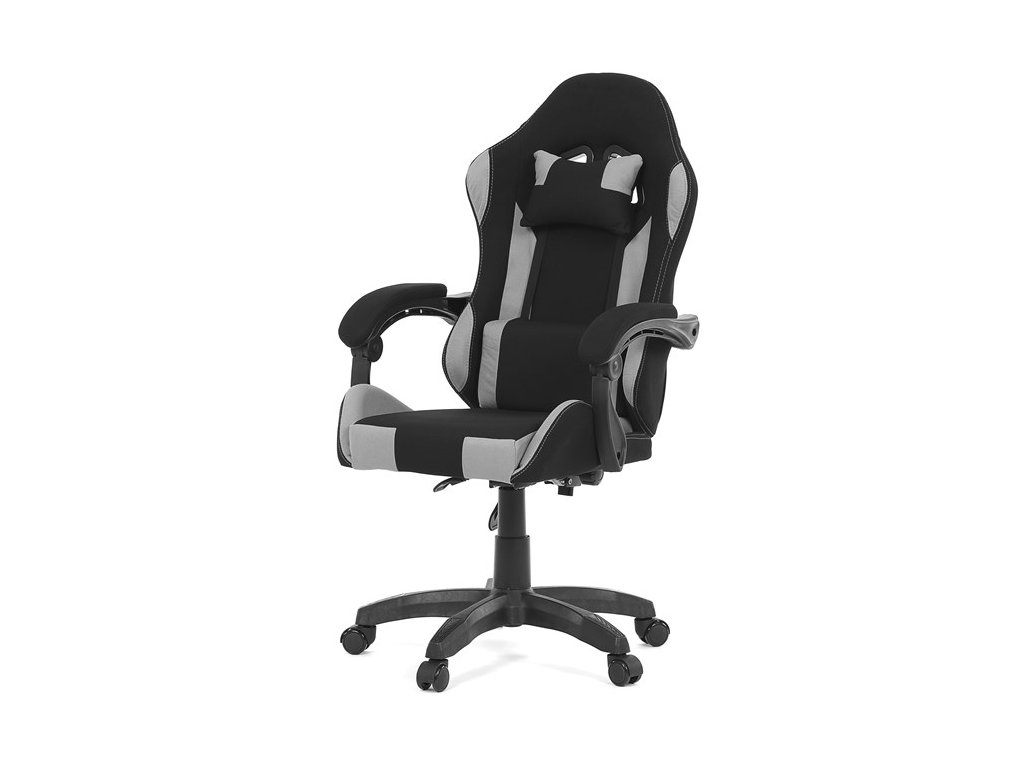BONTEC Herné kreslo, synchrónny mechanizmus, čierna látka, KA-R209 GREY (Farba Čierna)
