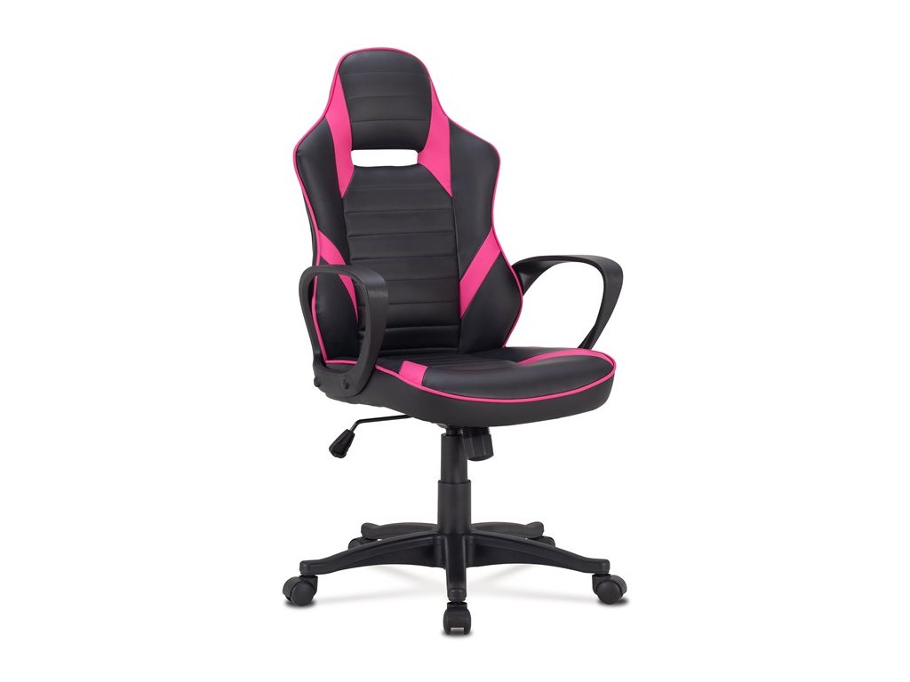 BONTEC Herné kreslo, hojdací mechanizmus, čierna ekokoža, KA-Y207 PINK (Farba Čierna)