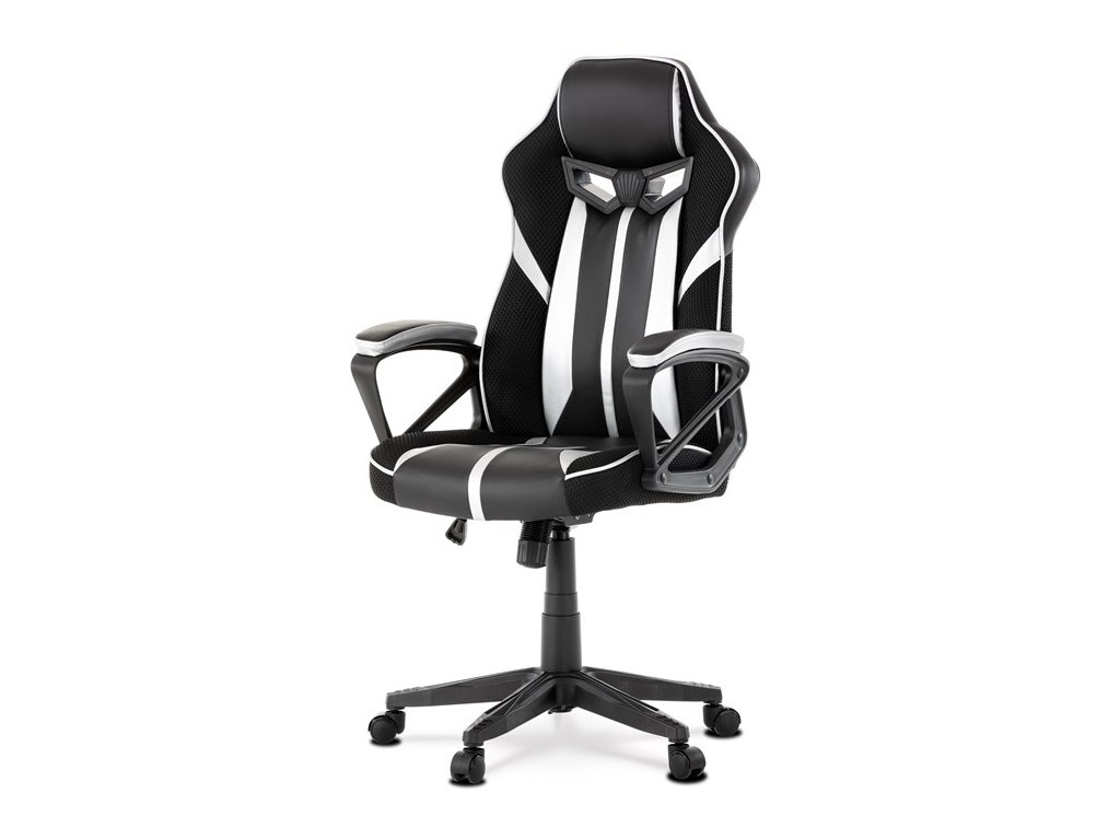BONTEC Herné kreslo, hojdací mechanizmus, strieborná ekokoža, KA-Y341 SIL (Farba Strieborná)