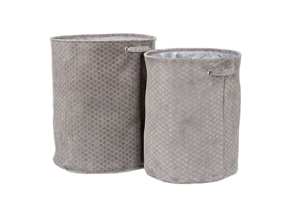 BONTEC Kôš práčovný - látkový, polyester, sivý, cena za sadu 2 ks (Farba Šedá)
