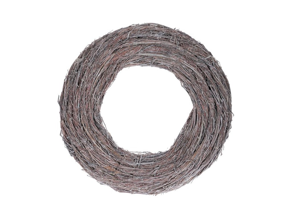 BONTEC Veniec prútený - pr. 50 cm, šedá farba (Farba Šedá)