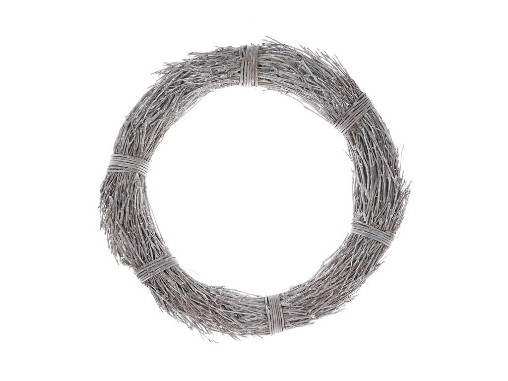 BONTEC Veniec prútený - pr. 40 cm, sivý (Farba Šedá)