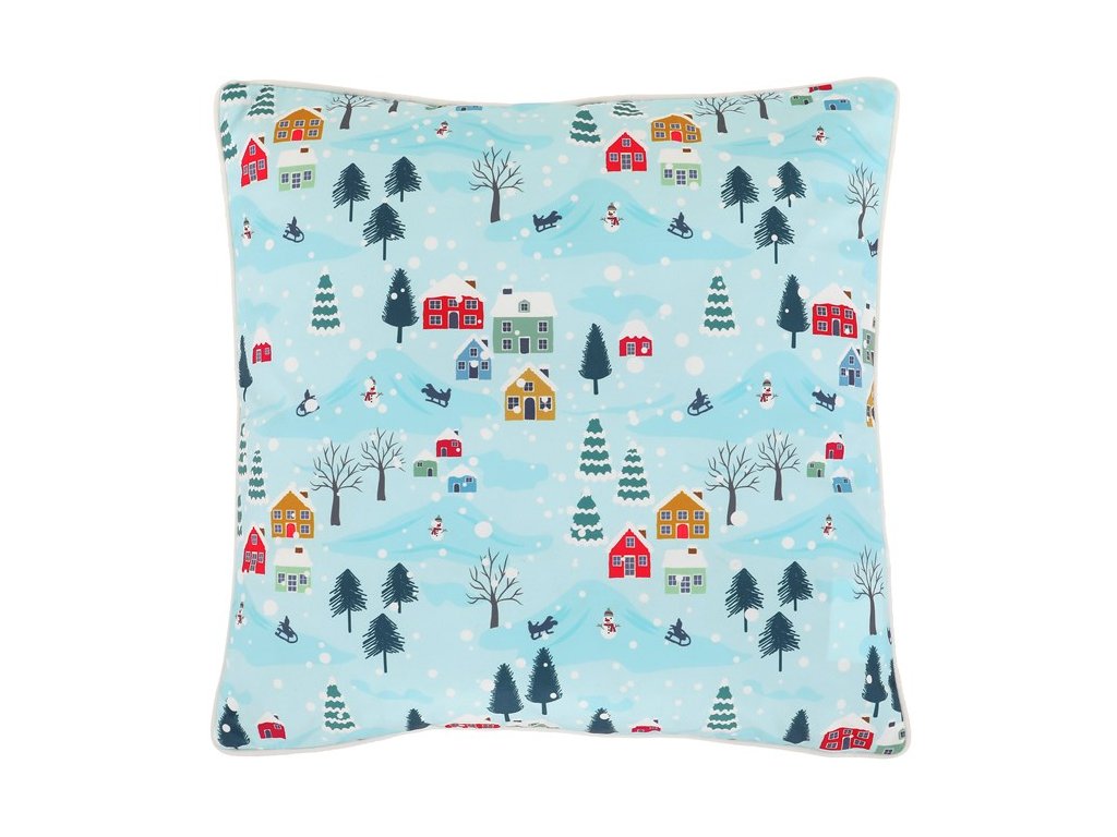 BONTEC Vankúš zamatový s výplňou, modrý - farebný vzor, ??100% polyester, 45 x 45 cm (Farba Modrá)