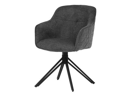 Autronic - Jedálenská a konferenčná stolička, poťah tmavo sivá látka, kovové nohy, čierny mat - HC-533 GREY2