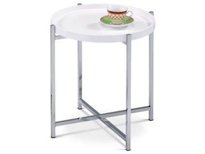 BONTEC Odkladací stolík 50x50x50cm, drevo, biela, 80135-12 WT (Farba Biela)