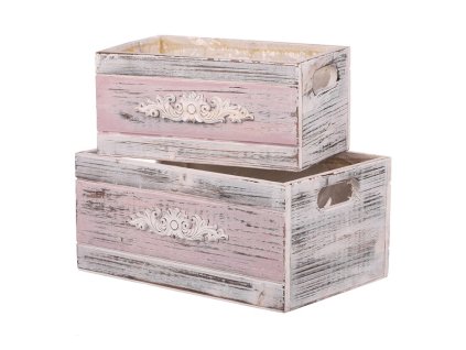 BONTEC Obal na kvety, drevený - tvar šuplíka, fialový, cena za sadu 2 ks (Farba Fialová)