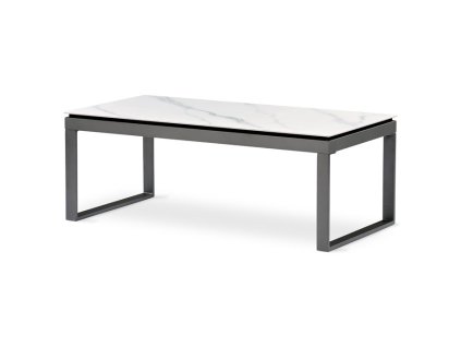 BONTEC Konferenčný stolík 121x61cm, spekaná keramika, mramor, AHG-284 WT (Farba Biela)