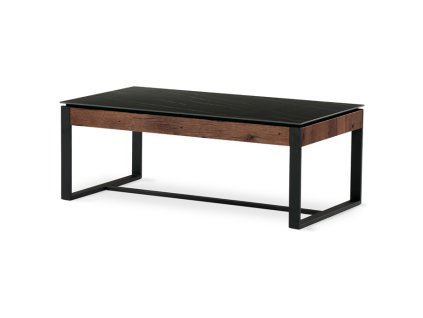 BONTEC Konferenčný stolík 121x61cm, spekaná keramika, mramor, AHG-285 BK (Farba Čierna)