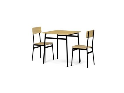 BONTEC Jedálenský set s 2 stoličkami, 70x70x76cm, mdf, divoký dub, AUT-O2121 OAK (Farba Prírodné)