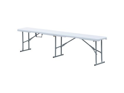 BONTEC Záhradná lavica, kov, plast, biela, AZ-K1001 WT (Farba Biela)