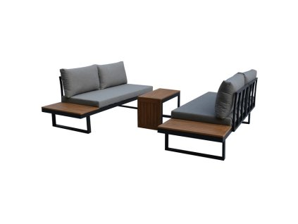 BONTEC Záhradná zostava, hliník, polywood, sivá, AZS-G1924 GREY (Farba Šedá)