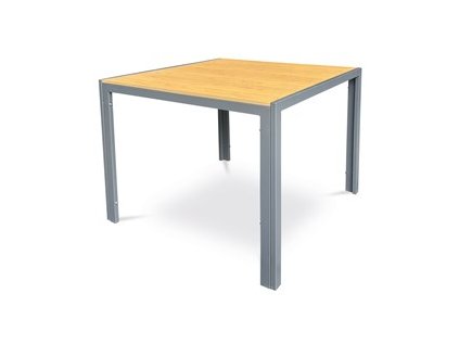 Záhradný stôl, kov, polywood, hnedá, AZT-S1209 OAK (Farba Hnedá)