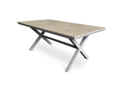 BONTEC Záhradný stôl, hliník, polywood, béžová, AZT-S1510 OAK (Farba Béžová)
