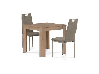 BONTEC Jedálenský set s 2 stoličkami, 80x80x75cm, mdf, dub sonoma, B080SONDCL393CAP (Farba Prírodné)