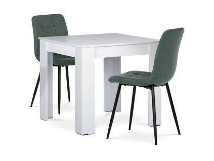 BONTEC Jedálenský set s 2 stoličkami, 80x80x75cm, mdf, biela, B080WTCT281GRN (Farba Biela)