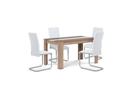 BONTEC Jedálenský set s 2 stoličkami, 138x80x75cm, mdf, dub sonoma, B140SONDCL102WT (Farba Prírodné)