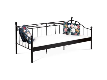 BONTEC Jednolôžková posteľ 208x98cm, kov, čierna, BED-1905 BK (Farba Čierna)