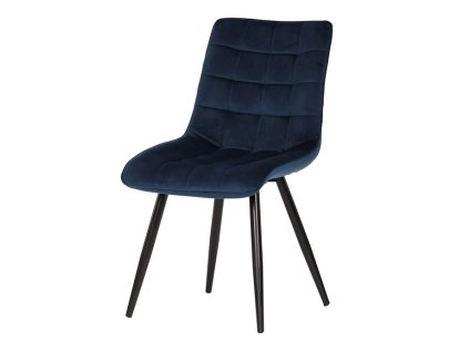 BONTEC Jedálenská stolička, modrá, zamatová látka, CT-384 BLUE4 (Farba Modrá)