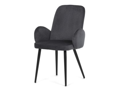 BONTEC Jedálenská stolička, šedá, zamatová látka, DCL-X7129 GREY2 (Farba Šedá)