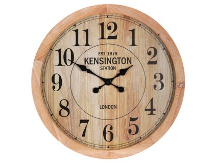 BONTEC Hodiny nástenné - MDF doska so sklom, 60 cm (Farba Hnedá)