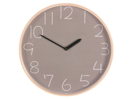 BONTEC Hodiny nástenné - MDF s dreveným rámom, 32 cm (Farba Šedá)