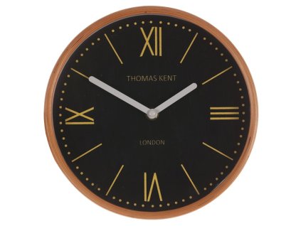 BONTEC Hodiny nástenné - čierne, MDF a drevený rám, 22 cm (Farba Čierna)