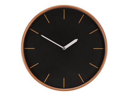 BONTEC Hodiny nástenné - bez číslic, drevený rám, čierne, 32 cm (Farba Čierna)