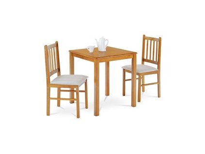 BONTEC Jedálenský set s 2 stoličkami, 69x69x75cm, masív, dub landhaus, JAGUAR OAK (Farba Hnedá)