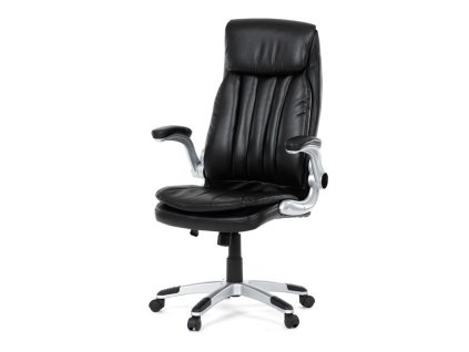 BONTEC Kancelárske kreslo, hojdací mechanizmus, čierna ekokoža, KA-F1218 BK (Farba Čierna)