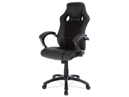 BONTEC Herné kreslo, hojdací mechanizmus, čierna ekokoža, KA-Y157 BK (Farba Čierna)