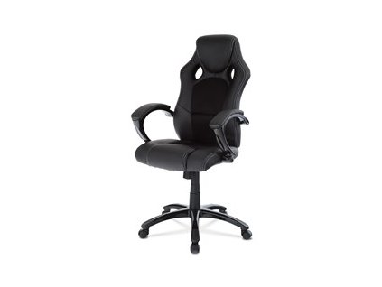 BONTEC Herné kreslo, hojdací mechanizmus, čierna ekokoža, KA-Y157 BK (Farba Čierna)